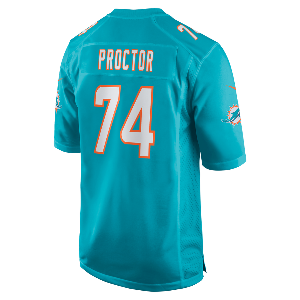 Kadyn Proctor Miami Dolphins Team Game Jersey - Aqua