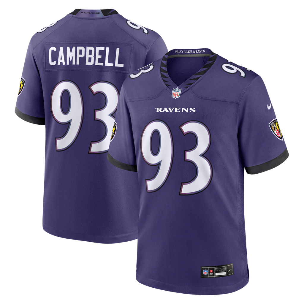 Calais Campbell Baltimore Ravens Team Game Jersey - Purple