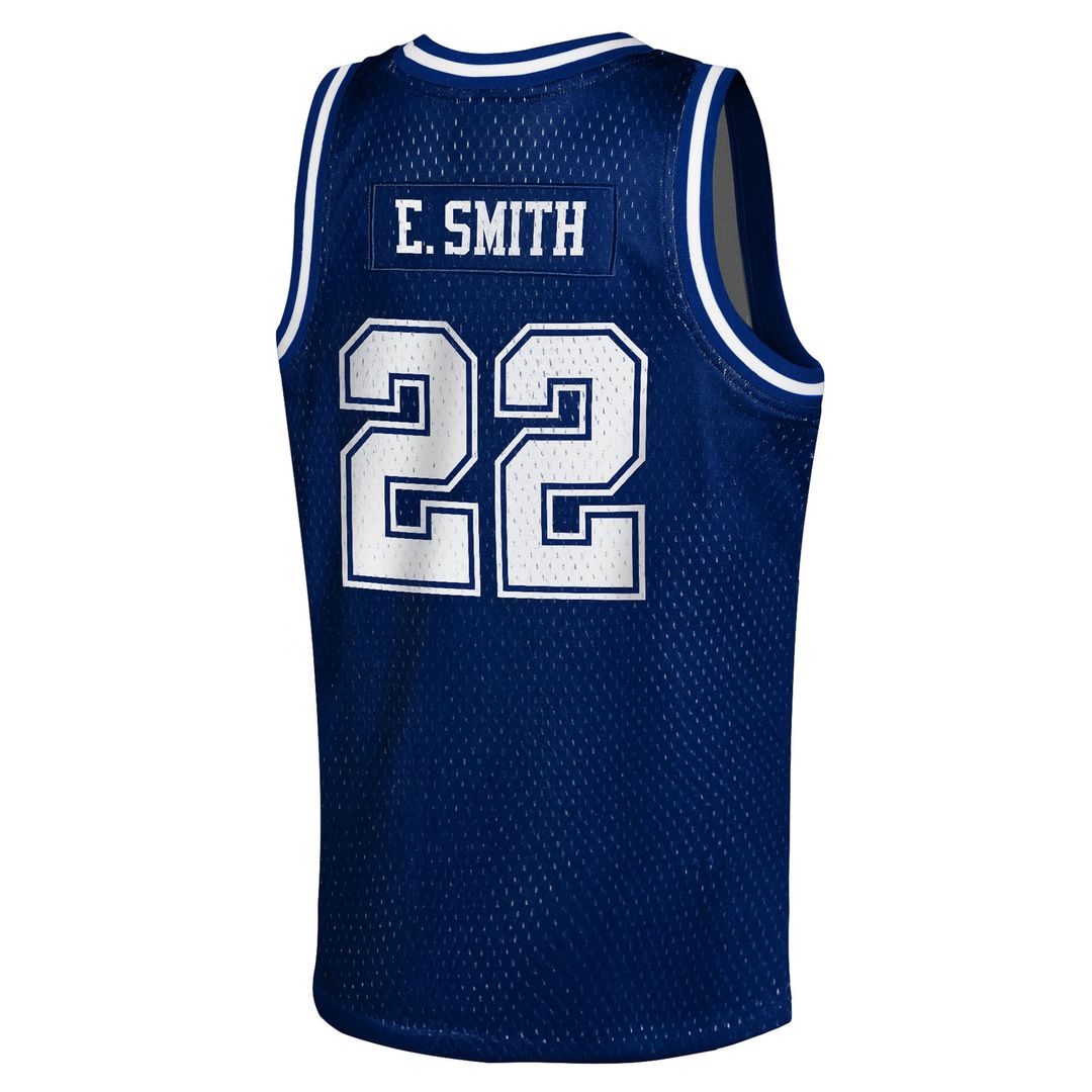 Emmitt Smith Dallas Cowboys Youth Retired Player NFL Basketball Fashion Jersey - Navy