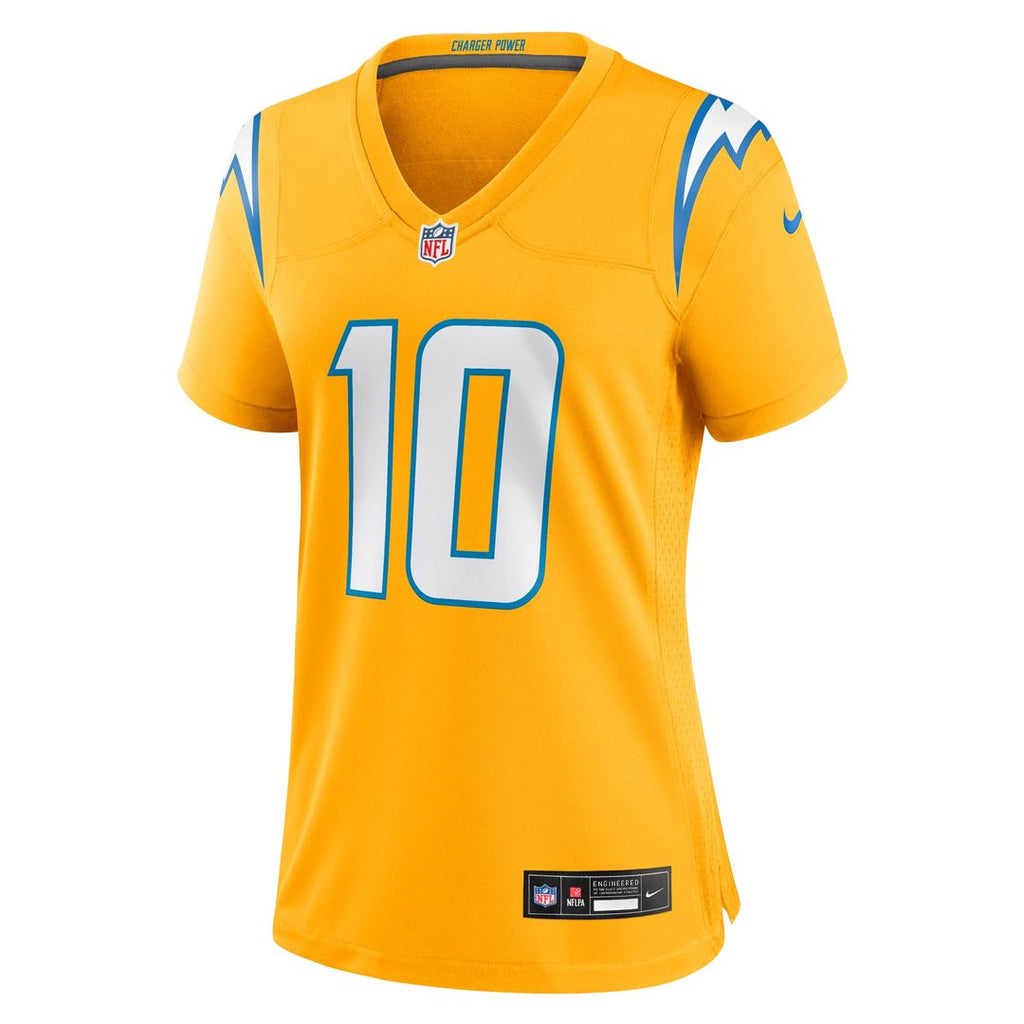 Justin Herbert Los Angeles Chargers Women's Alternate Charger Power Game Jersey - Gold