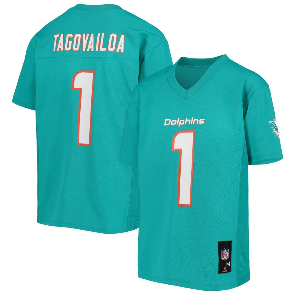 Tua Tagovailoa Miami Dolphins Youth Replica Jersey - Aqua