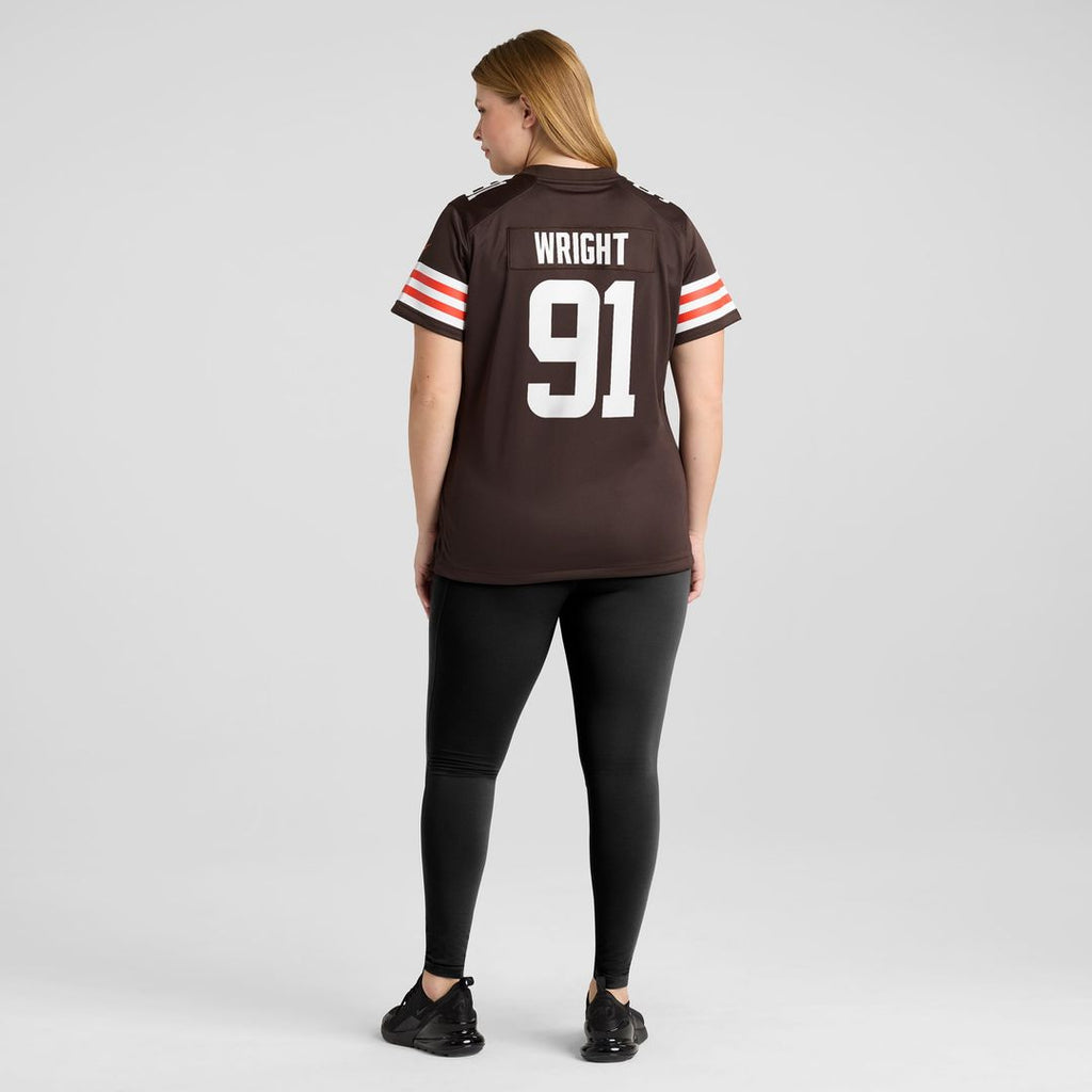 Alex Wright Cleveland Browns Women's Team Game Jersey - Brown