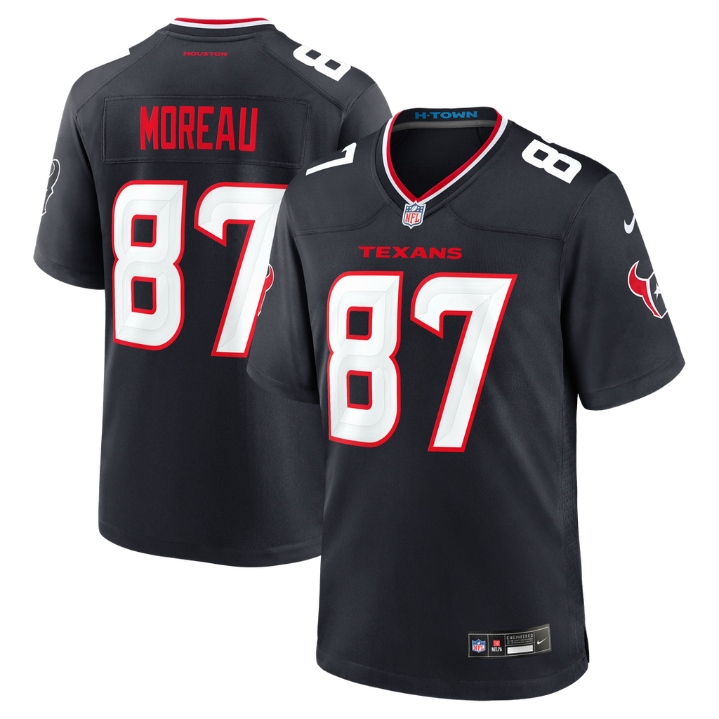 Foster Moreau Houston Texans Team Game Jersey - Navy