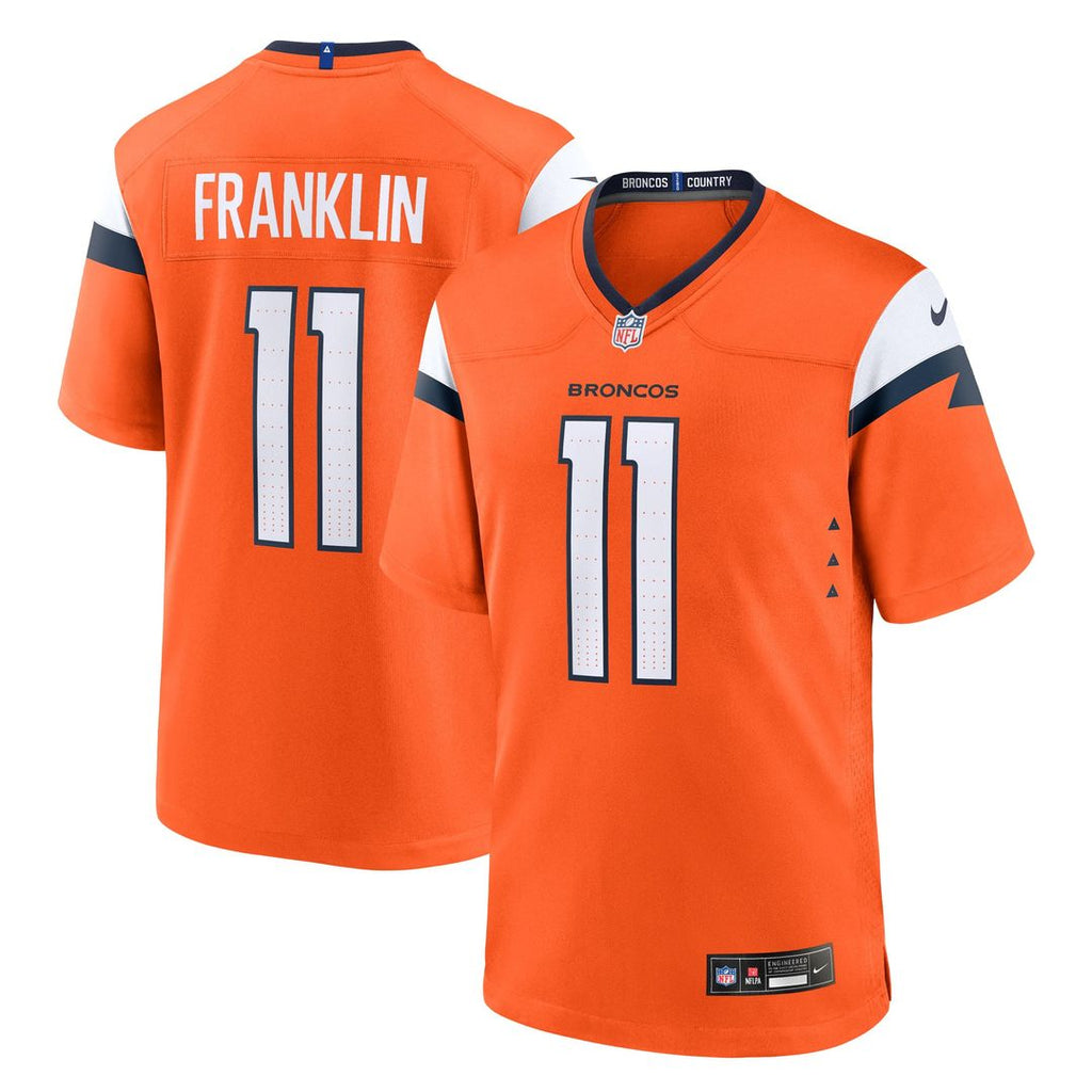 Troy Franklin Denver Broncos Team Game Jersey - Orange