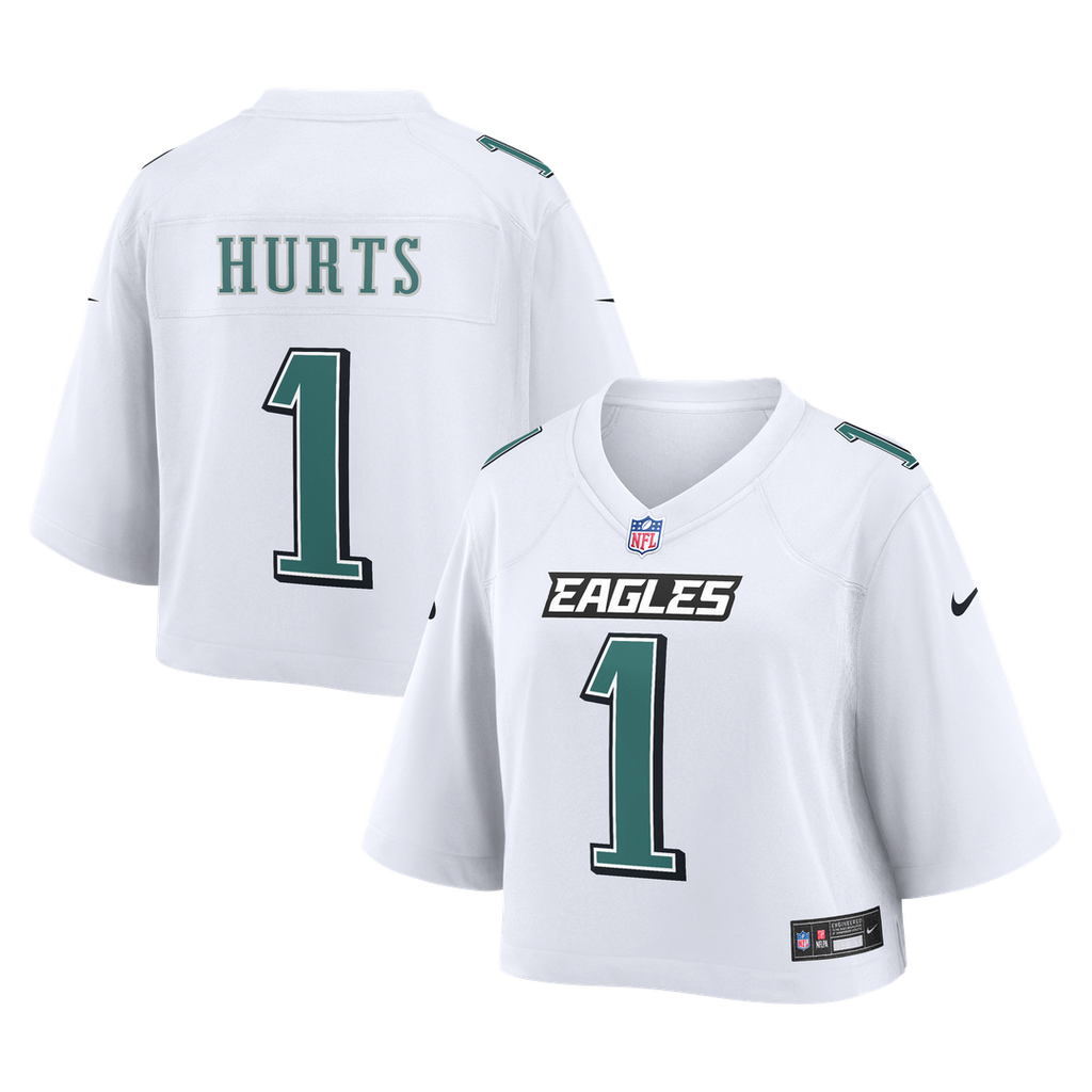 Jalen Hurts Philadelphia Eagles Women's Cropped Fashion Game Jersey - White