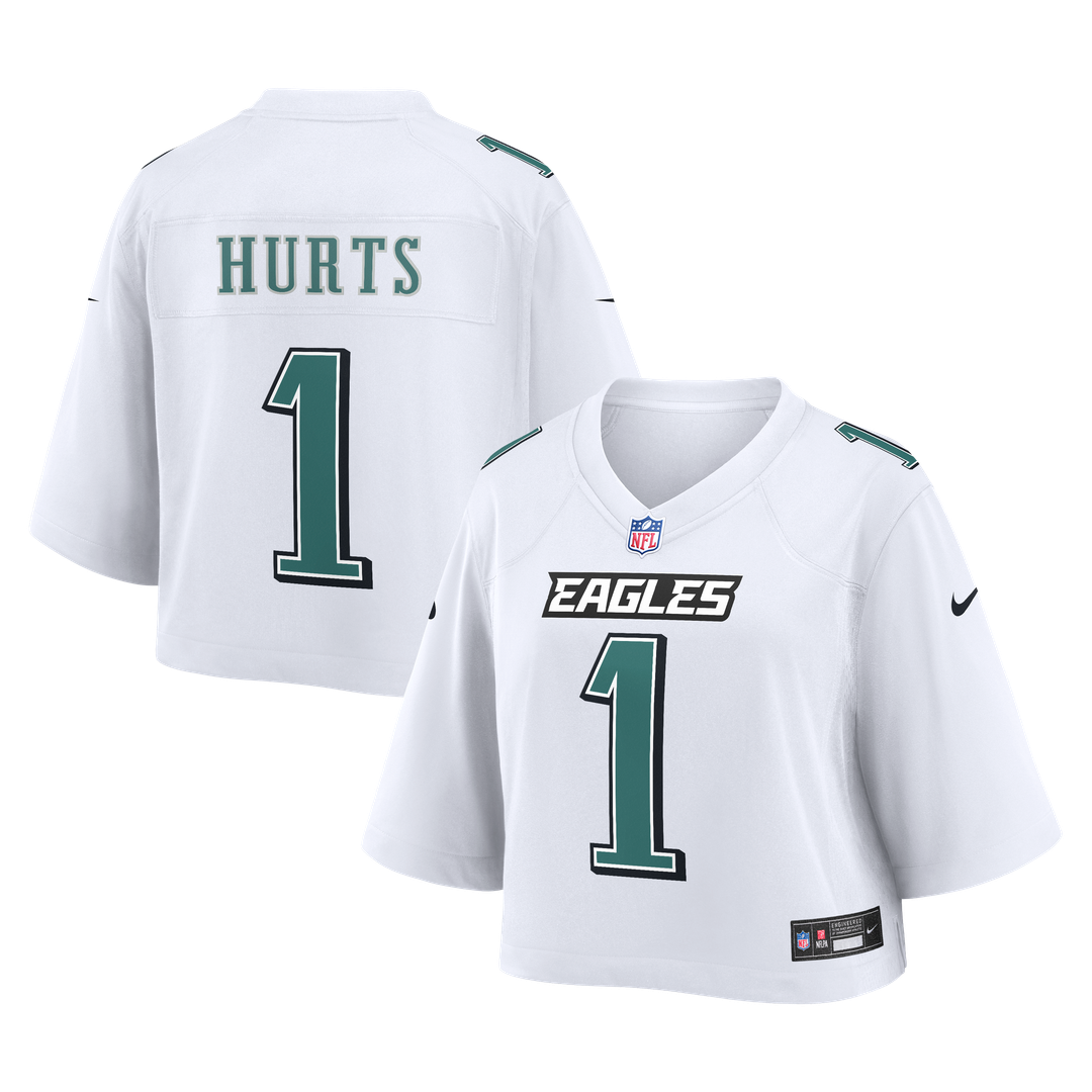 Jalen Hurts Philadelphia Eagles Women's Cropped Fashion Game Jersey - White