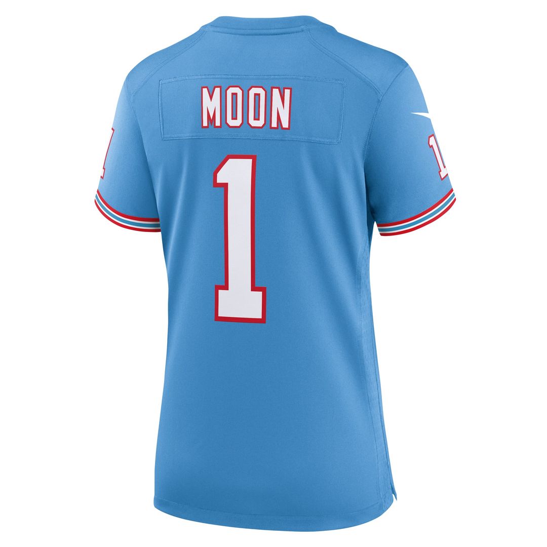 Warren Moon Tennessee Titans Women's Oilers Throwback Retired Player Game Jersey - Light Blue