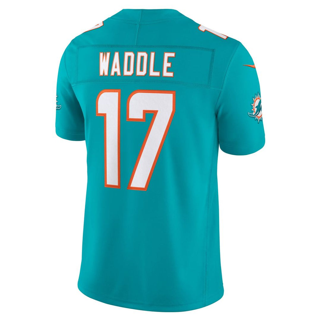 Jaylen Waddle Miami Dolphins Team Vapor F.U.S.E. Stitched Limited Jersey - Aqua