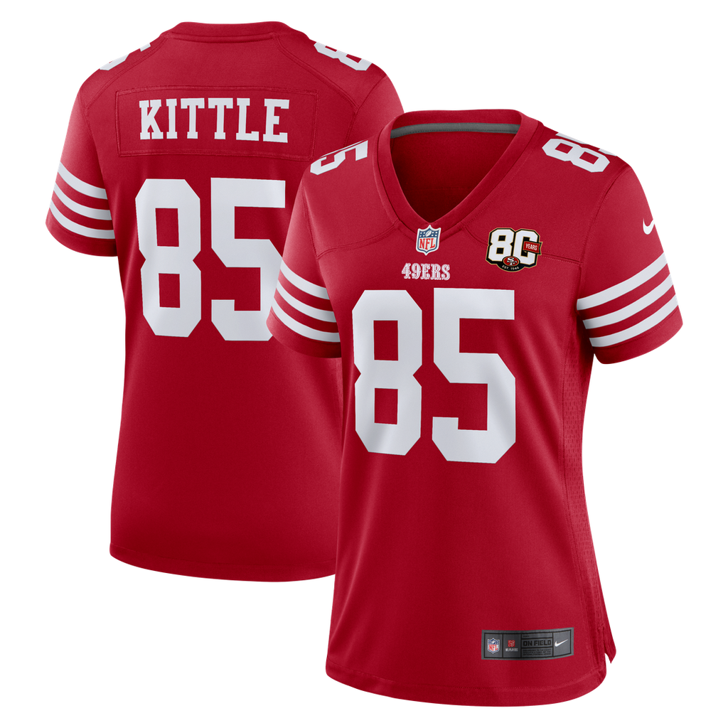 George Kittle San Francisco 49ers Women's 80th Anniversary Game Jersey - Scarlet