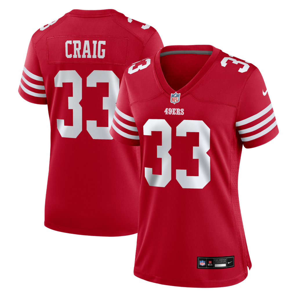 Roger Craig San Francisco 49ers Women's Team Retired Game Jersey - Scarlet