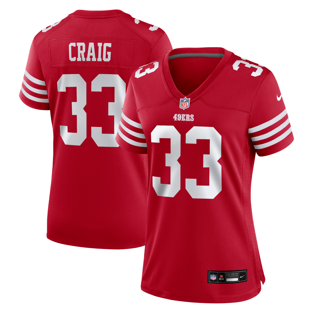 Roger Craig San Francisco 49ers Women's Team Retired Game Jersey - Scarlet