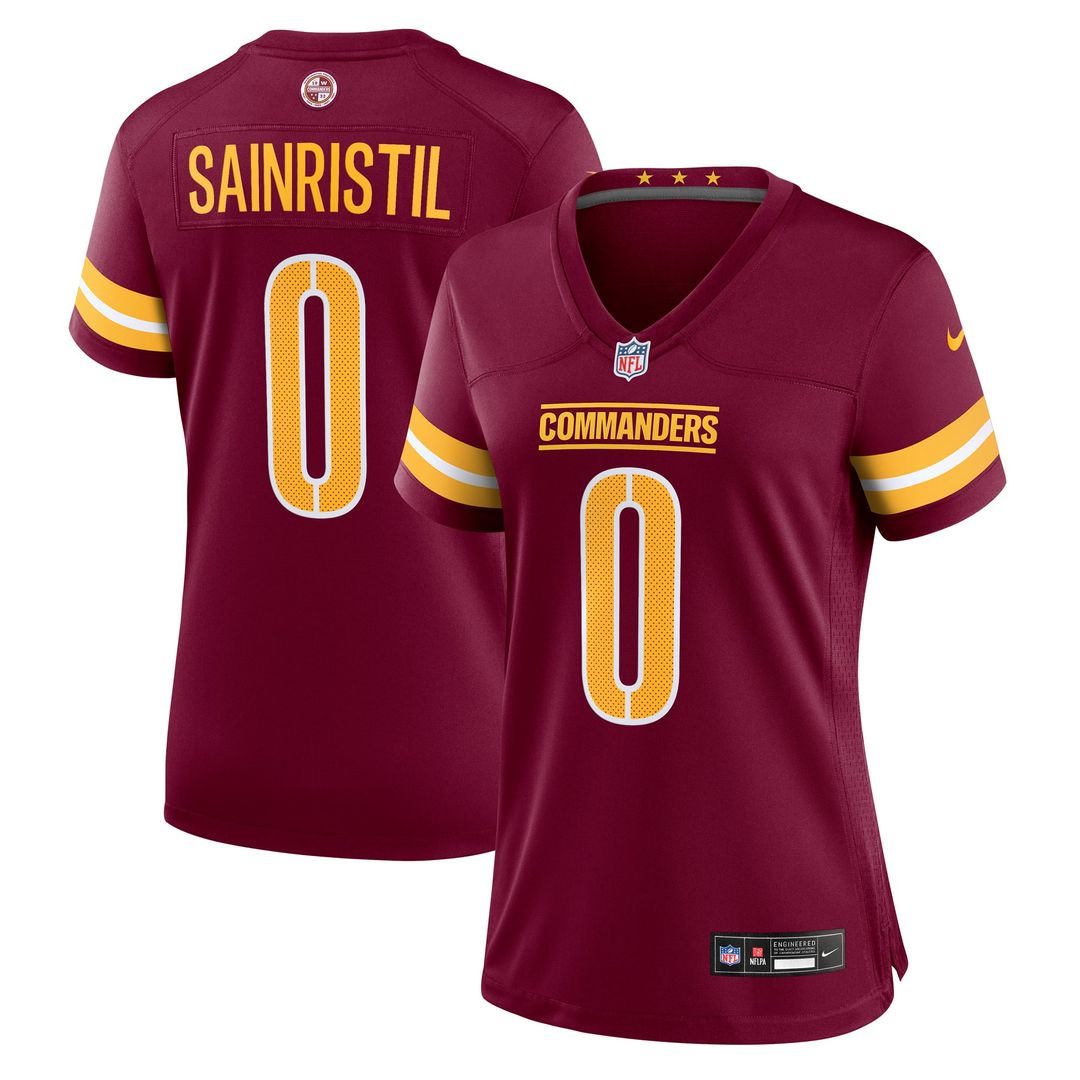 Mike Sainristil Washington Commanders Women's Team Game Jersey - Burgundy