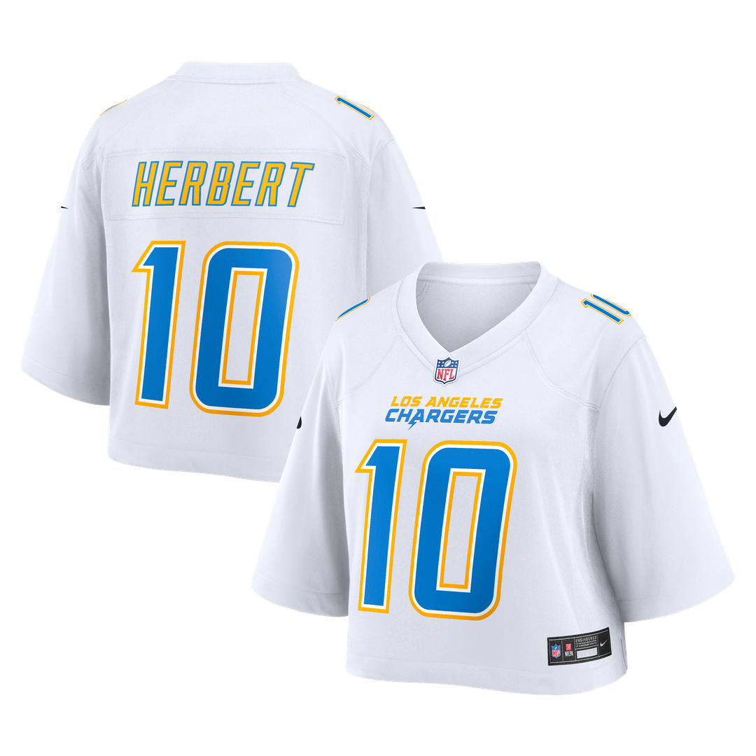 Justin Herbert Los Angeles Chargers Women's Cropped Fashion Game Jersey - White