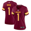 Number 1 Bride Washington Commanders Women's Game Jersey - Burgundy