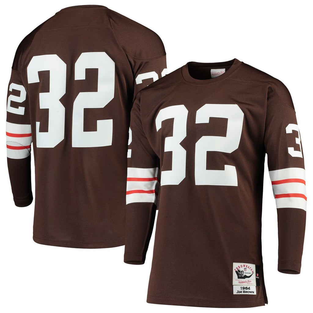 Jim Brown Cleveland Browns 1964 Authentic Throwback Retired Player Jersey - Brown