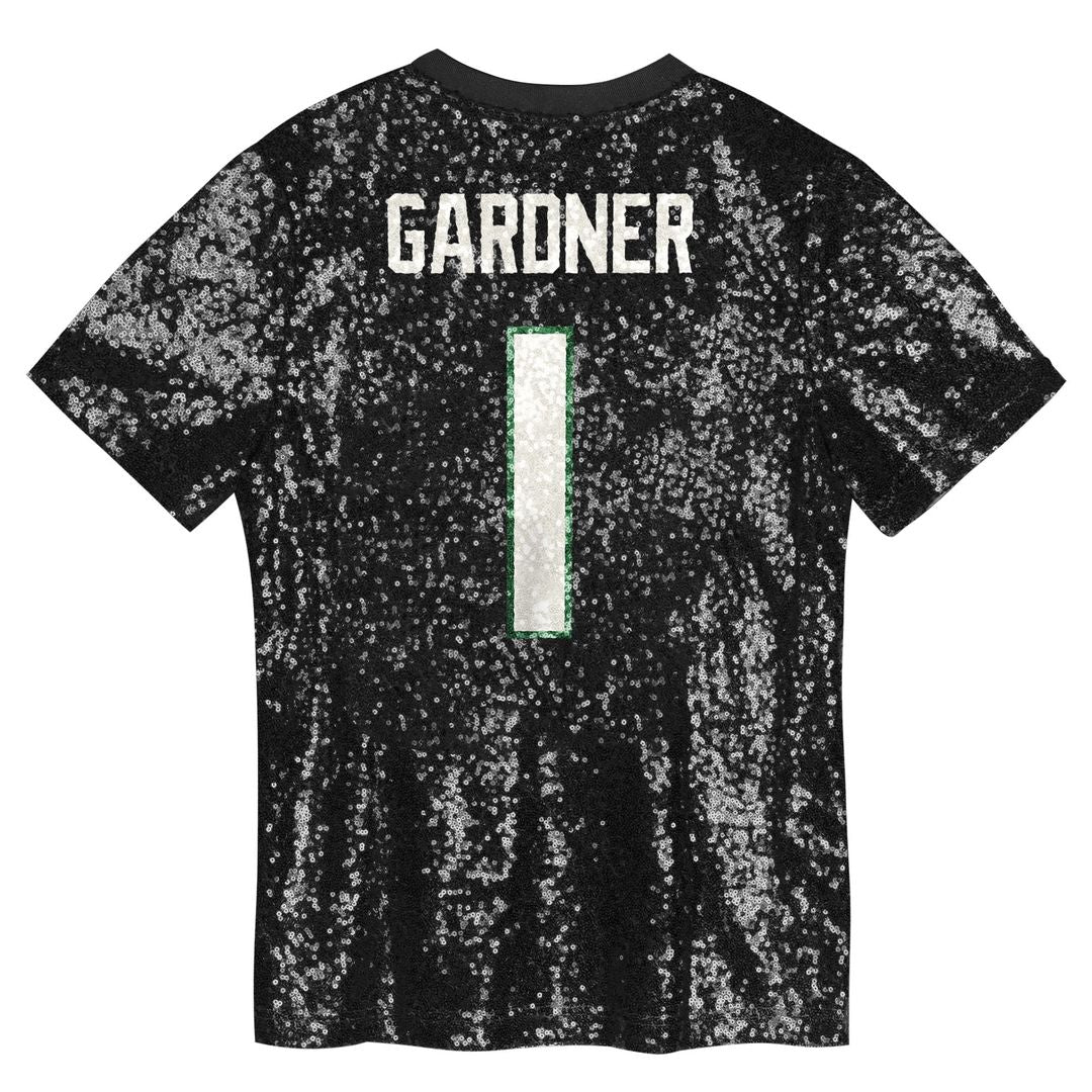 Sauce Gardner New York Jets Girls Youth Sequin V - Neck Fashion Jersey - Black