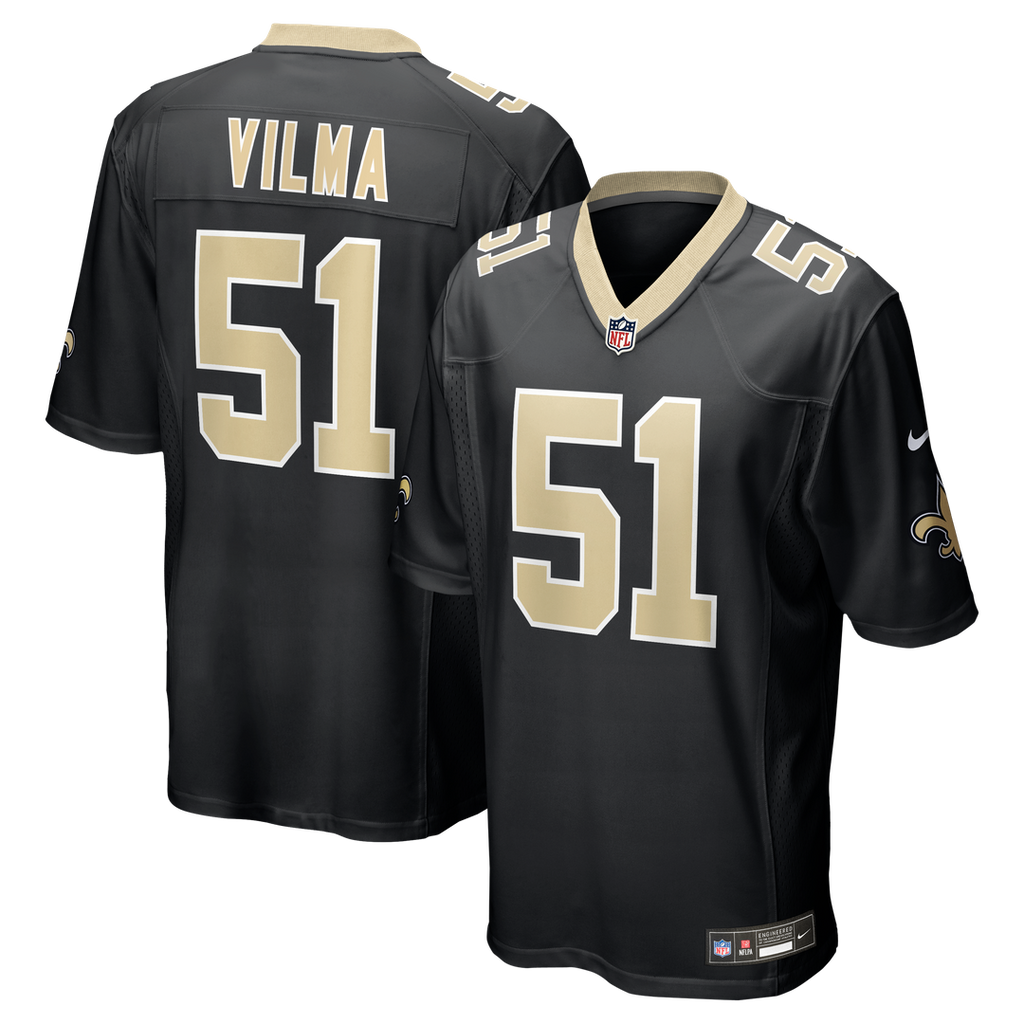 Jonathan Vilma New Orleans Saints Game Retired Player Jersey - Black