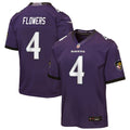 Zay Flowers Baltimore Ravens Youth Game Jersey - Purple