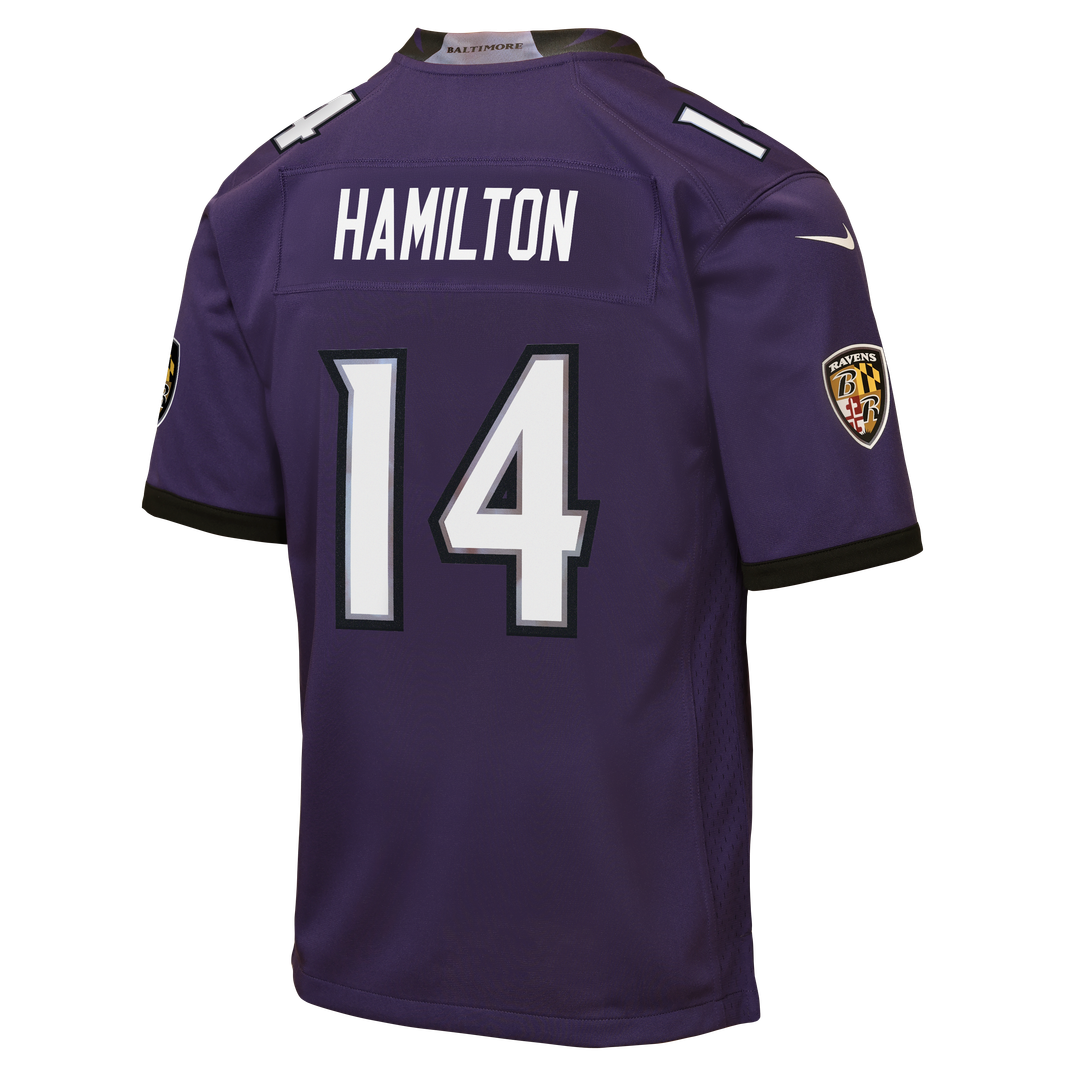 Kyle Hamilton Baltimore Ravens Youth Team Game Jersey - Purple