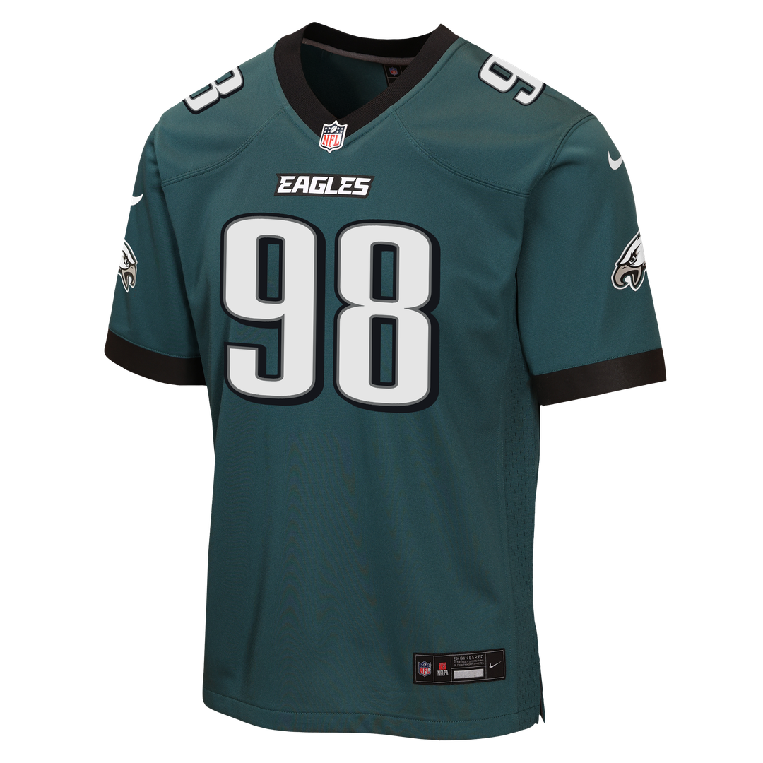 Jalen Carter Philadelphia Eagles Youth Team Game Jersey - Midnight Green