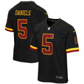 Jayden Daniels Washington Commanders Youth Hail Raiser Alternate Game Jersey - Black