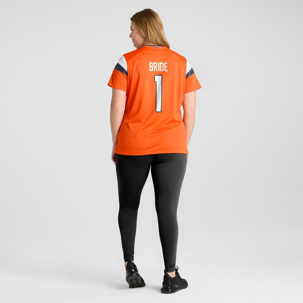 Number 1 Bride Denver Broncos Women's Game Jersey - Orange