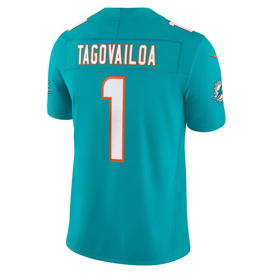 Tua Tagovailoa Miami Dolphins Team Vapor F.U.S.E. Stitched Limited Jersey - Aqua