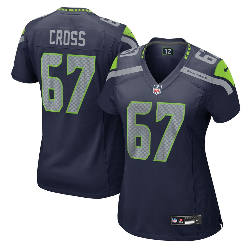 Charles Cross Seattle Seahawks Women's Team Game Jersey - College Navy