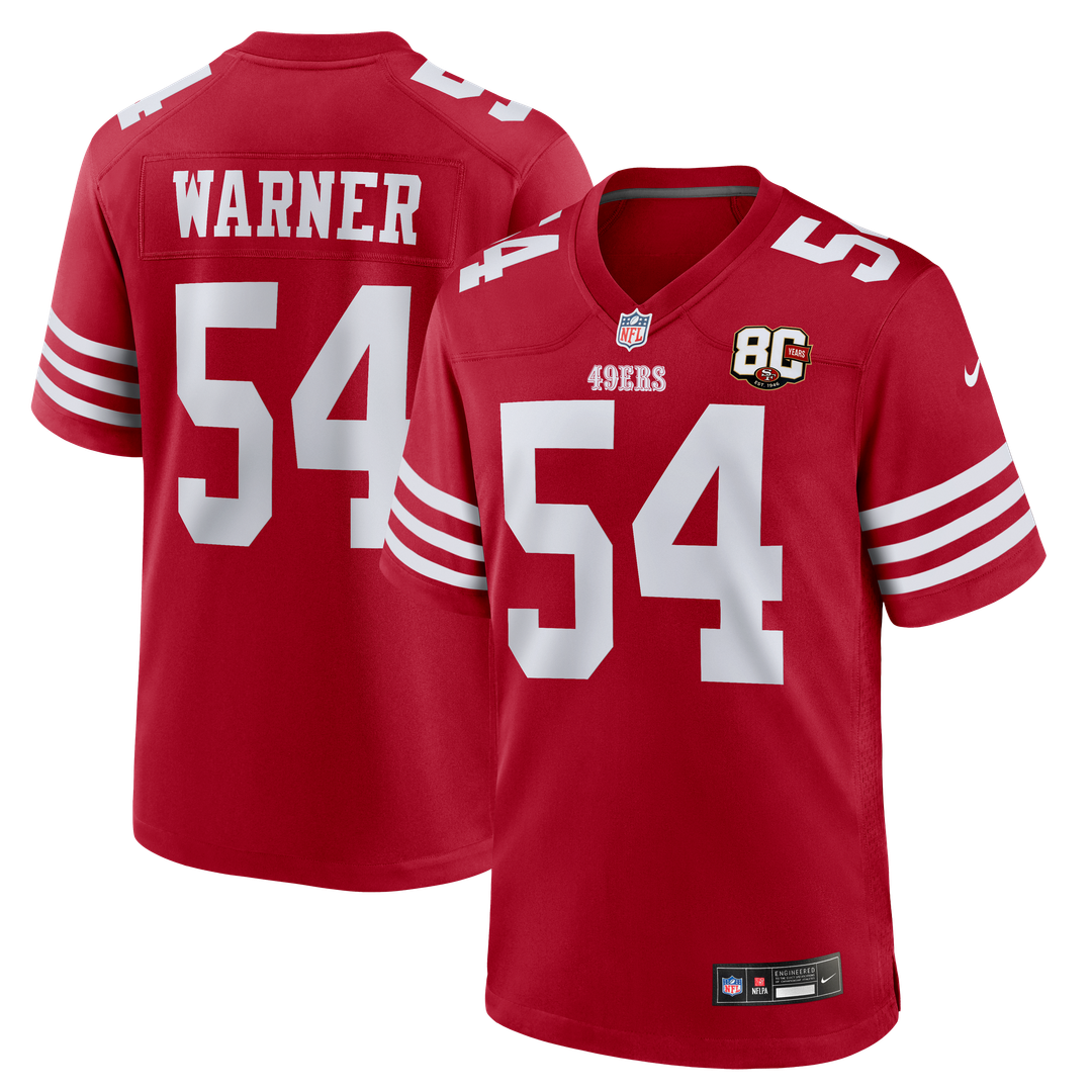 Fred Warner San Francisco 49ers 80th Anniversary Game Jersey - Scarlet