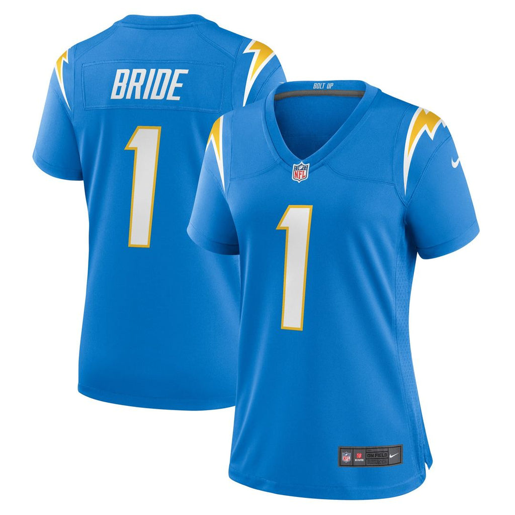 Number 1 Bride Los Angeles Chargers Women's Game Jersey - Powder Blue