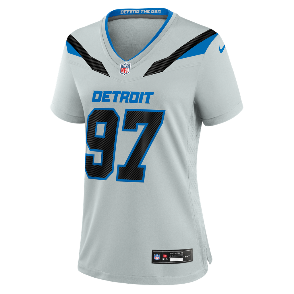 Aidan Hutchinson Detroit Lions Women's 2026 Rivalries Collection Game Jersey - Silver