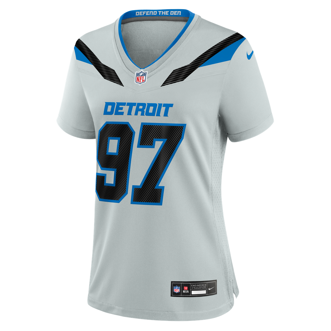 Aidan Hutchinson Detroit Lions Women's 2026 Rivalries Collection Game Jersey - Silver