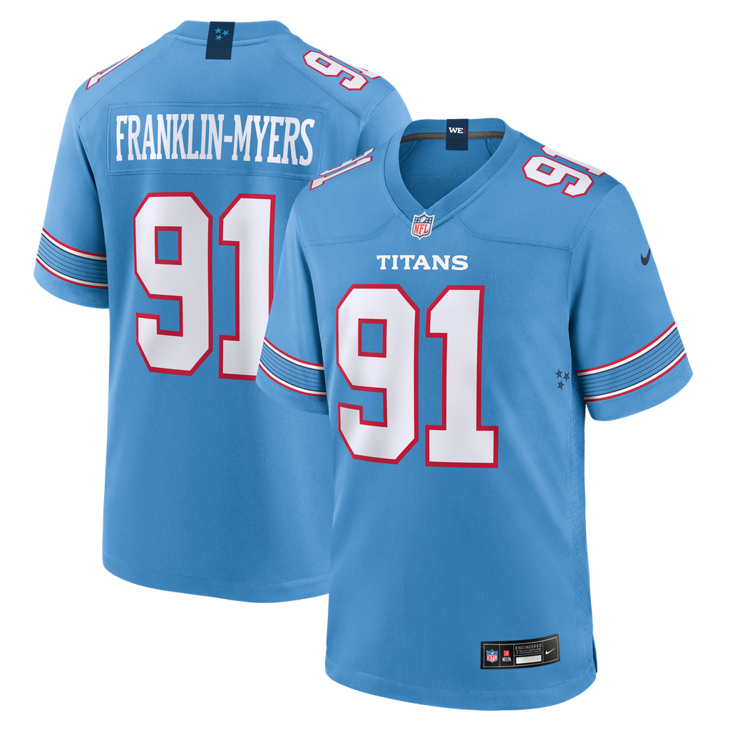 John Franklin - Myers Tennessee Titans Team Game Jersey - Light Blue
