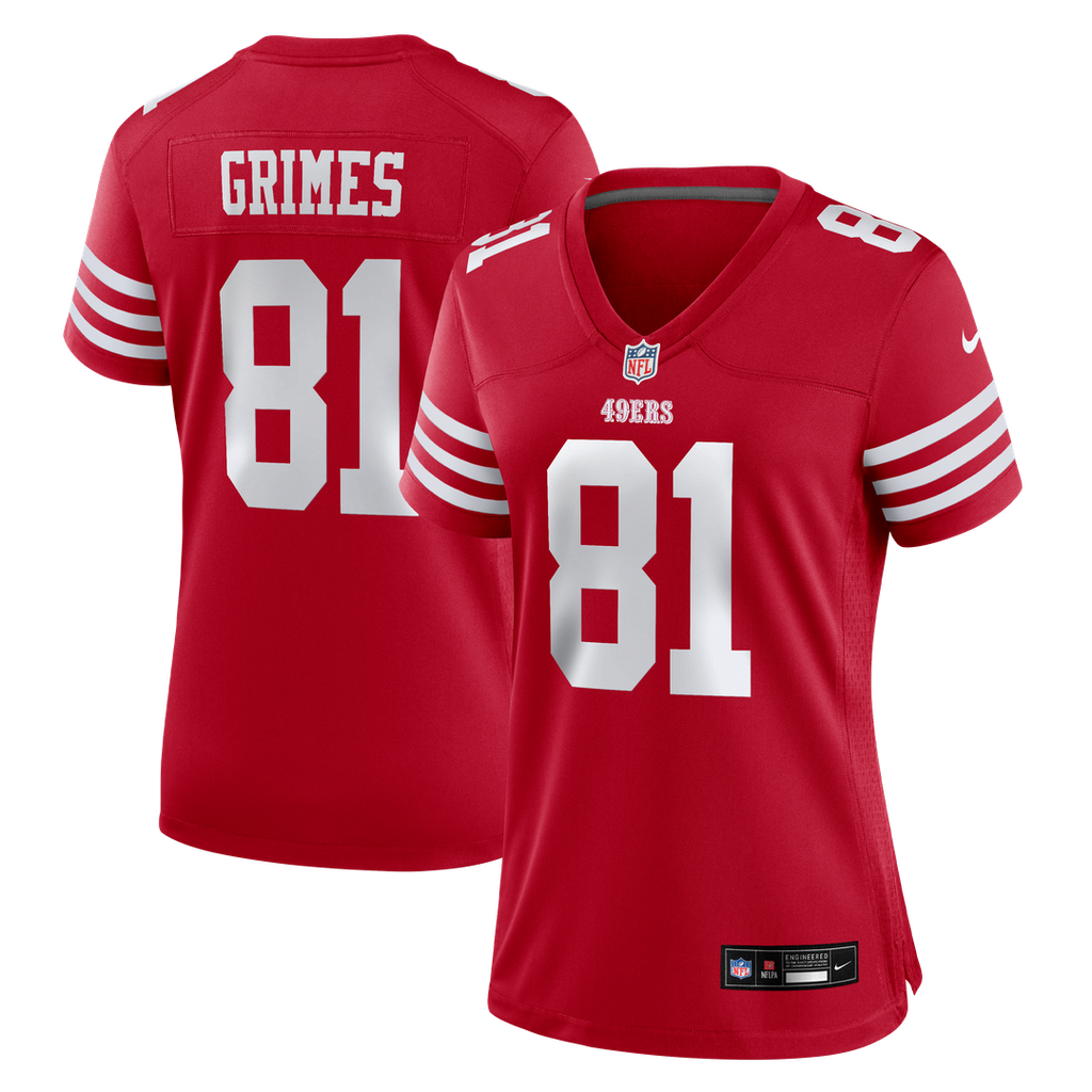 Wesley Grimes San Francisco 49ers Women's Team Game Jersey - Scarlet