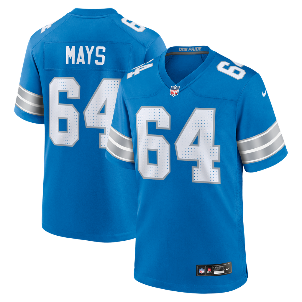 Cade Mays Detroit Lions Team Game Jersey - Blue