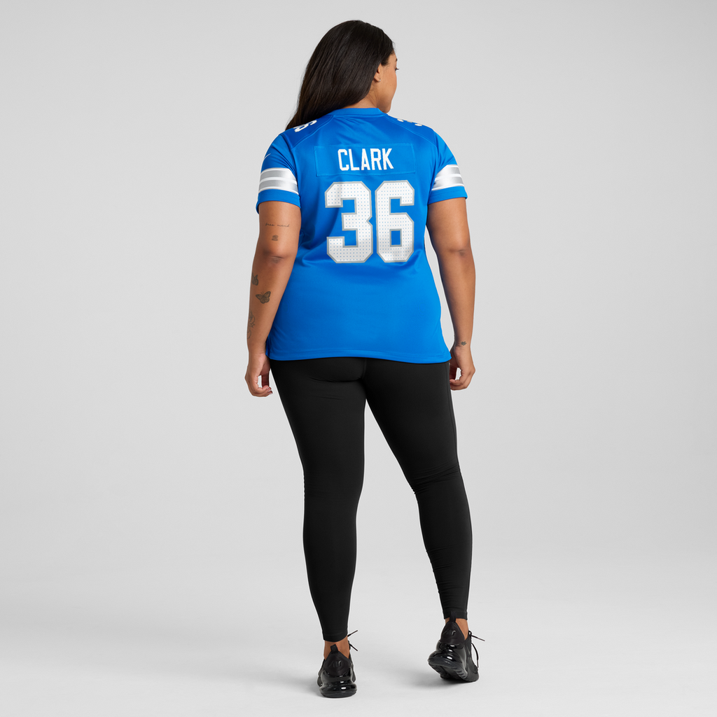 Chuck Clark Detroit Lions Women's Team Game Jersey - Blue