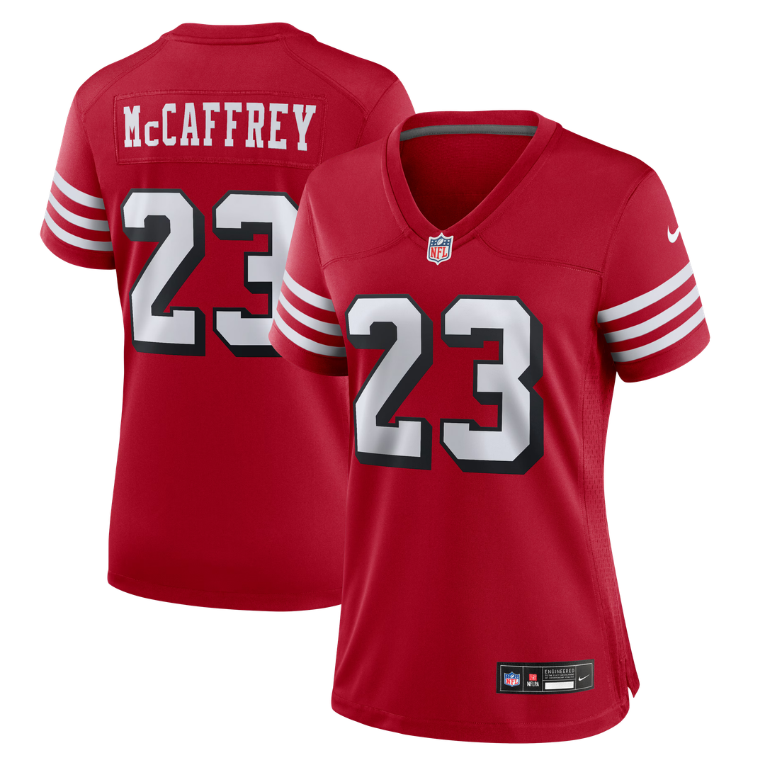 Christian McCaffrey San Francisco 49ers Women's Player Jersey - Scarlet