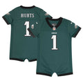 Jalen Hurts Philadelphia Eagles Newborn Romper Game Jersey - Midnight Green