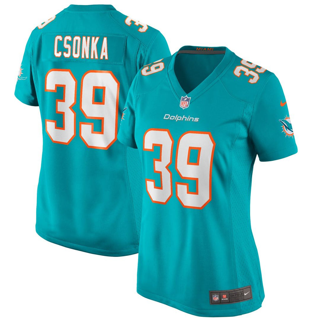 Larry Csonka Miami Dolphins Women's Game Retired Player Jersey - Aqua