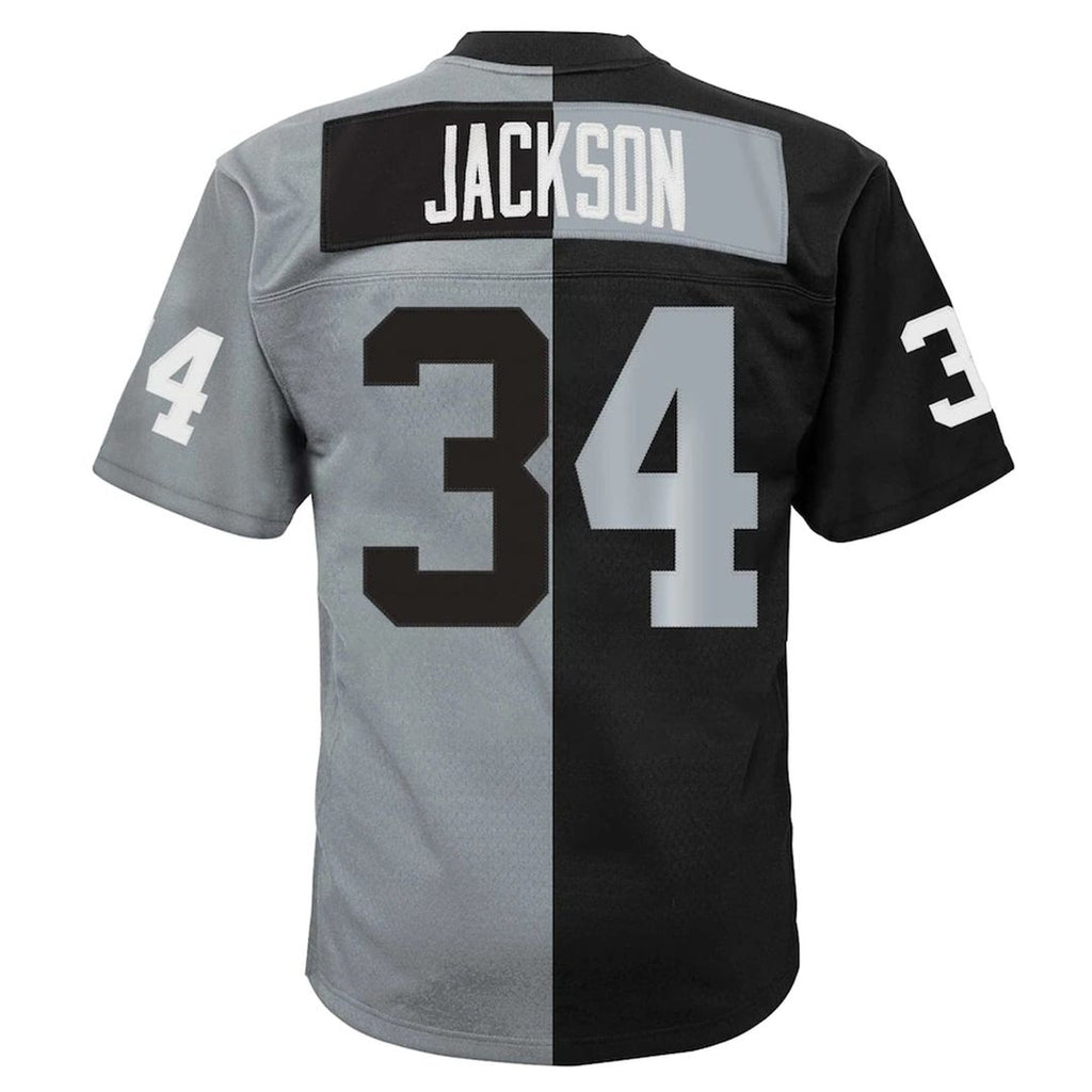 Bo Jackson Las Vegas Raiders Big & Tall Split Legacy Retired Player Replica Jersey - Black/Silver