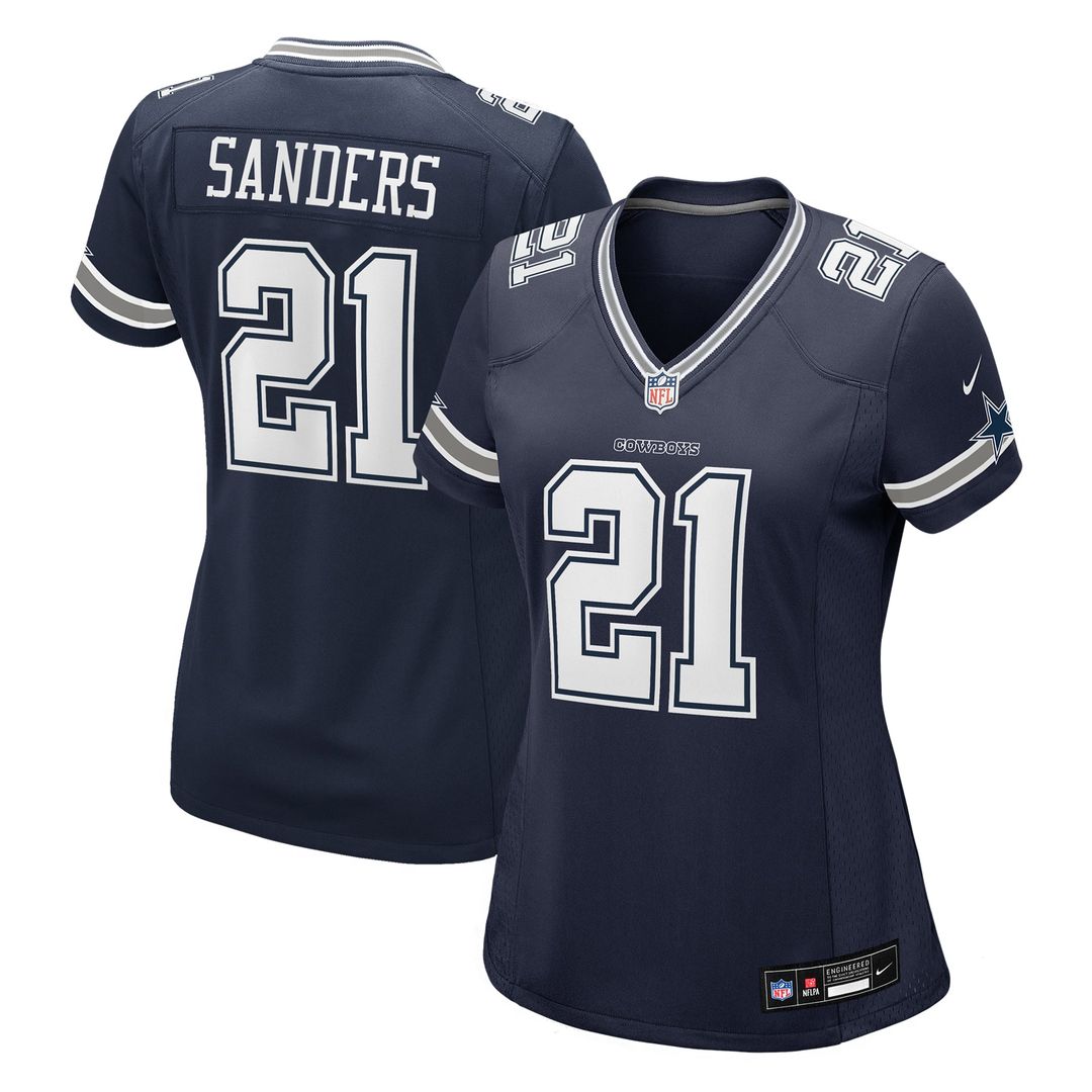 Deion Sanders Dallas Cowboys Women's Team Retired Player Game Jersey - Navy