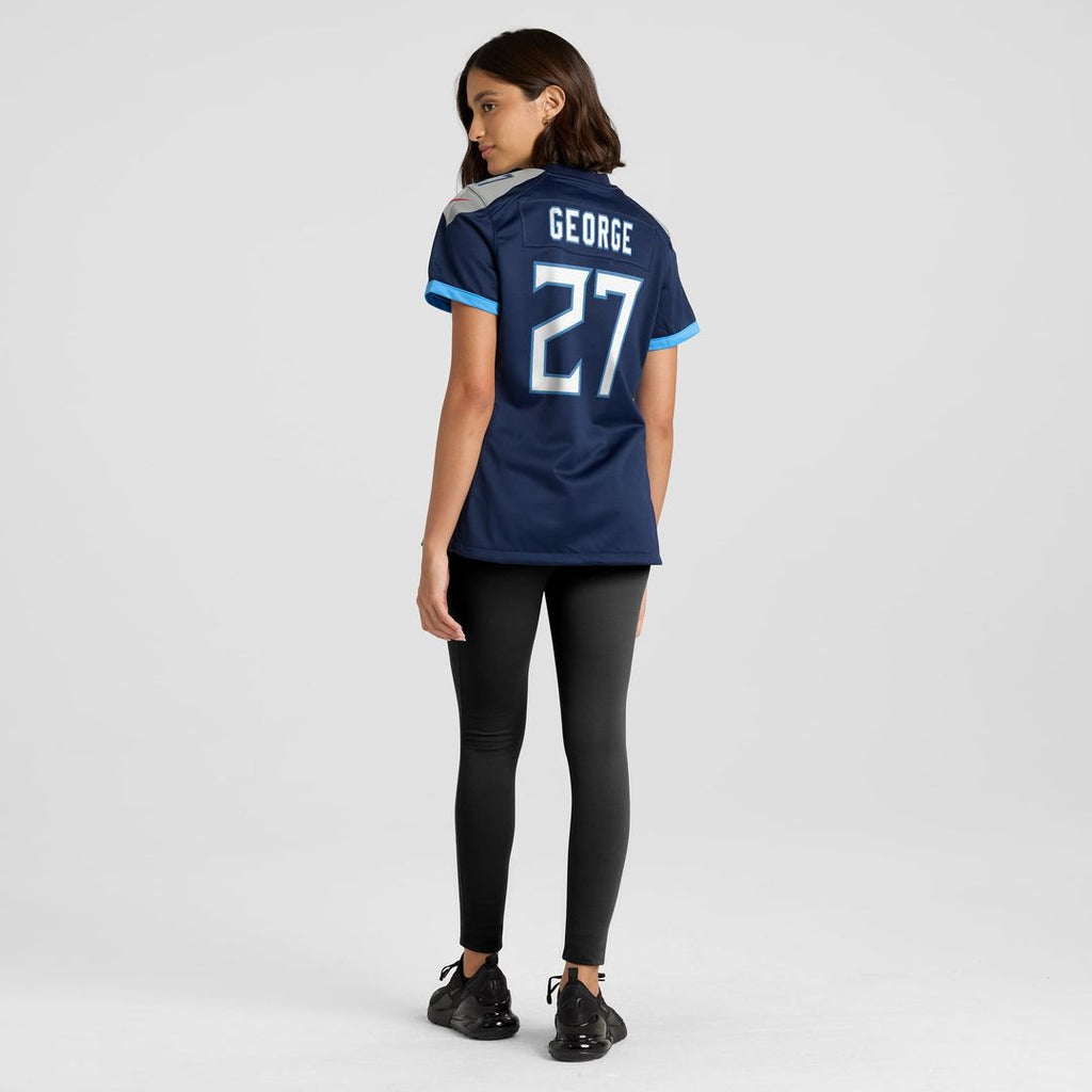 Eddie George Tennessee Titans Women's Oilers Throwback Retired Player Game Jersey - Light Blue
