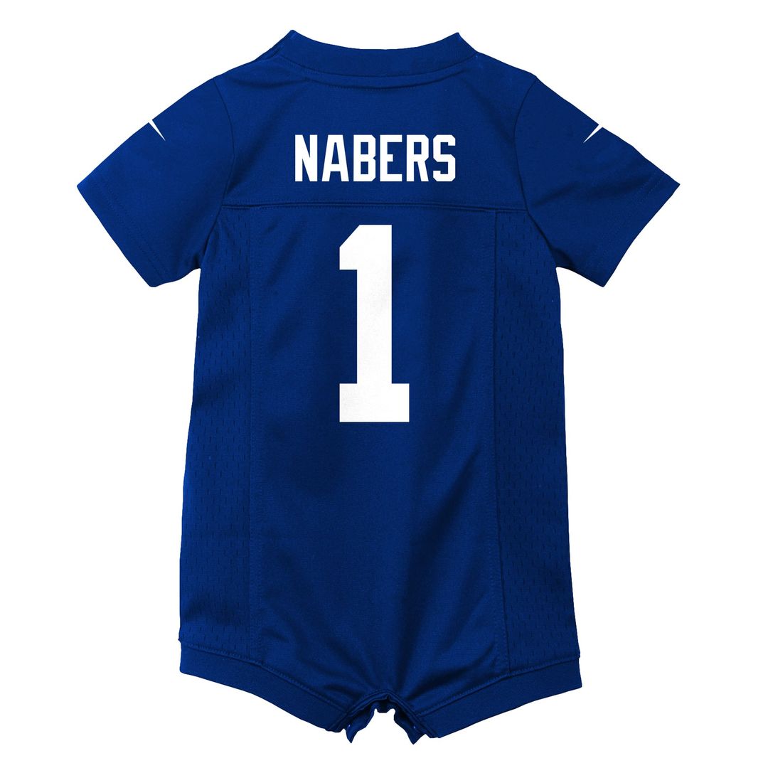 Malik Nabers New York Giants Newborn Romper Game Jersey - Royal