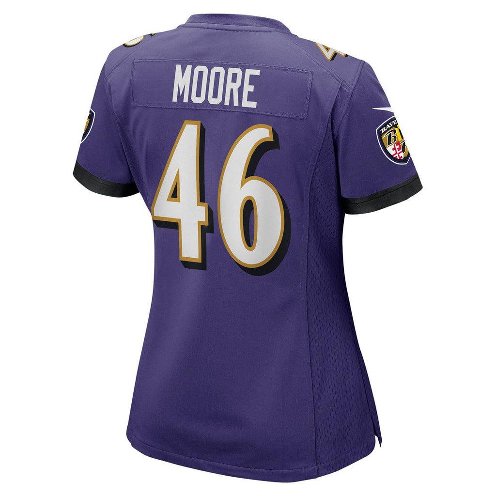 Nick Moore Baltimore Ravens Women's Game Player Jersey - Purple