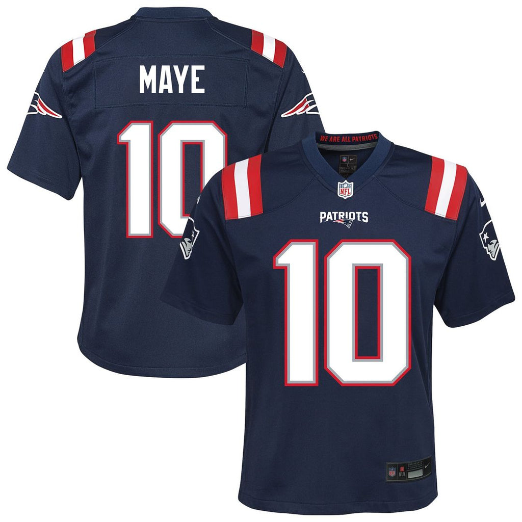 Drake Maye New England Patriots Youth Game Jersey - Navy