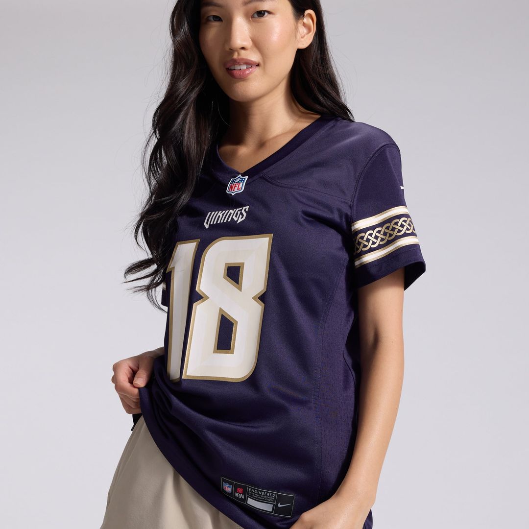 Justin Jefferson Minnesota Vikings Women's 2026 Rivalries Collection Game Jersey - Purple