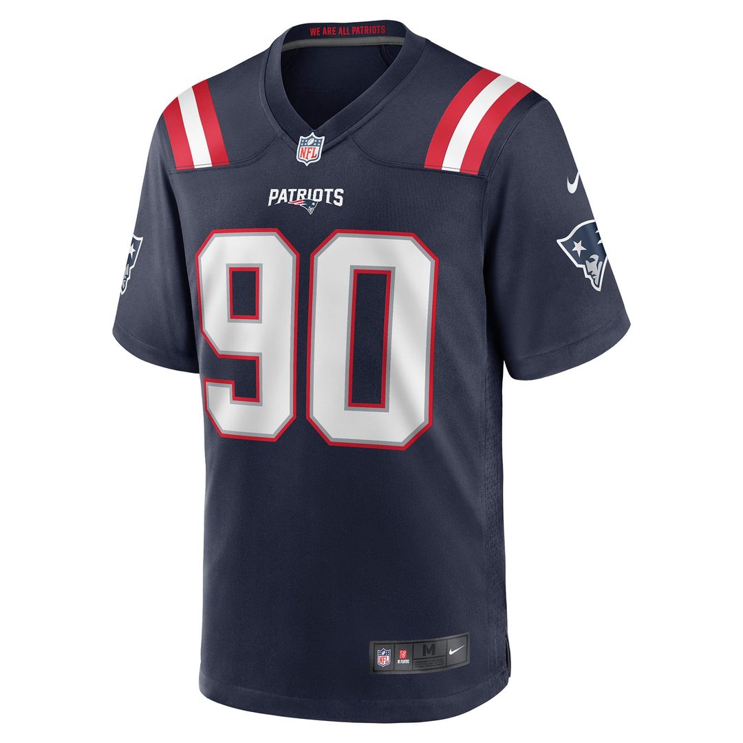Christian Barmore New England Patriots Player Game Jersey - Navy