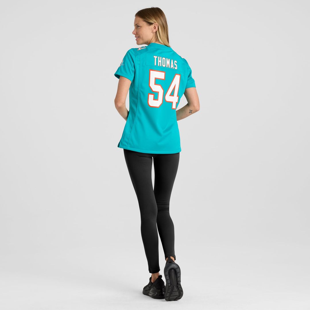 Zach Thomas Miami Dolphins Women's Game Retired Player Jersey - Aqua