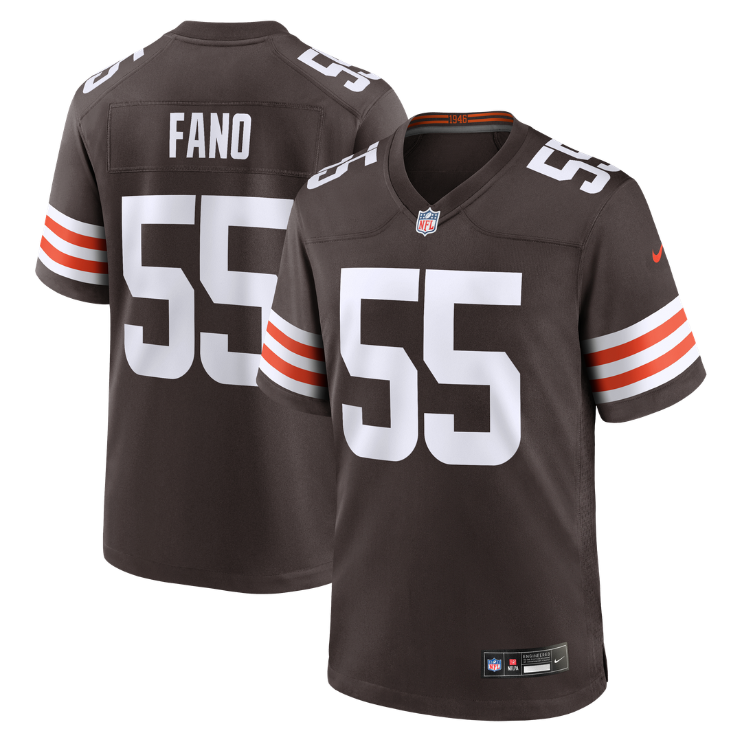Spencer Fano Cleveland Browns Team Game Jersey - Brown