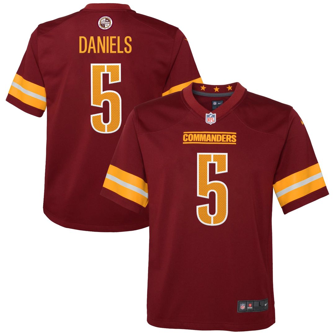 Jayden Daniels Washington Commanders Youth Game Super Bowl Era Jersey - White